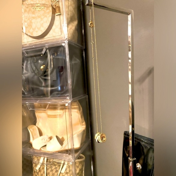 COACH “C” Signature Crystal Rondelle x3 Charms w/COACH Necklace, Authentic, EUC - Picture 4 of 11